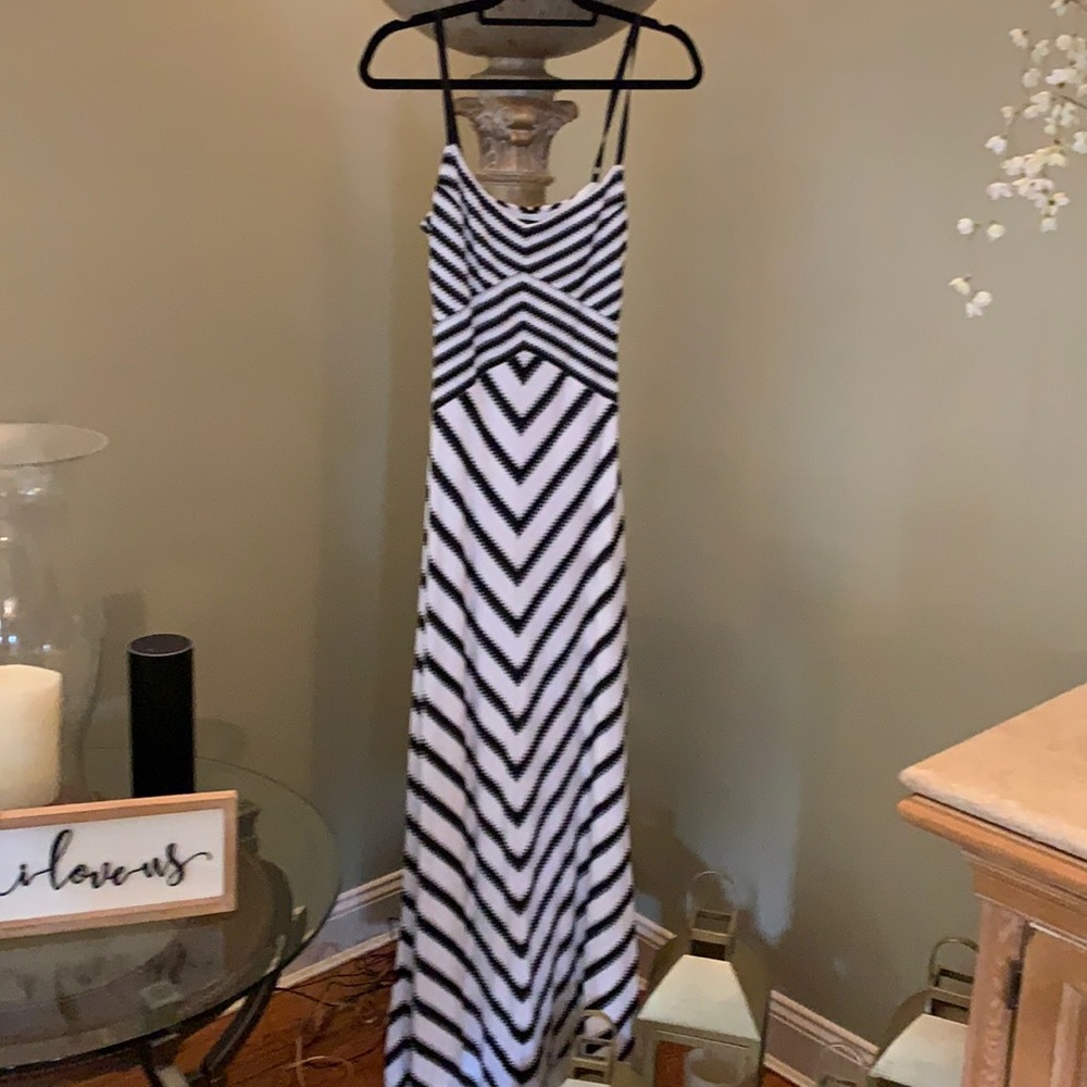 Black and white maxi dress